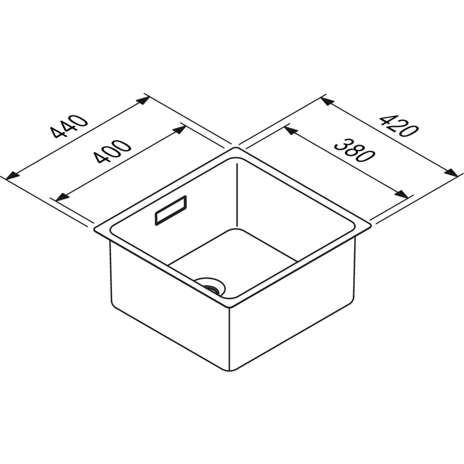 RODI- Einbauspuele Una 40 N- Edelstahl- flaechenbuendiger Einbau moeglich Edelstahl 87240 87240