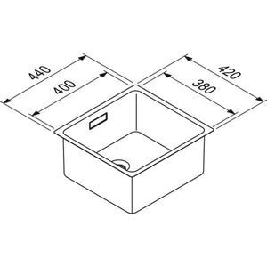RODI- Einbauspuele Una 40 N- Edelstahl- flaechenbuendiger Einbau moeglich Edelstahl 87240 87240