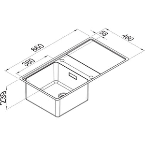 RODI- Einbauspuele Una 86 N- Edelstahl- flaechenbuendiger Einbau moeglich Edelstahl 87282 87282