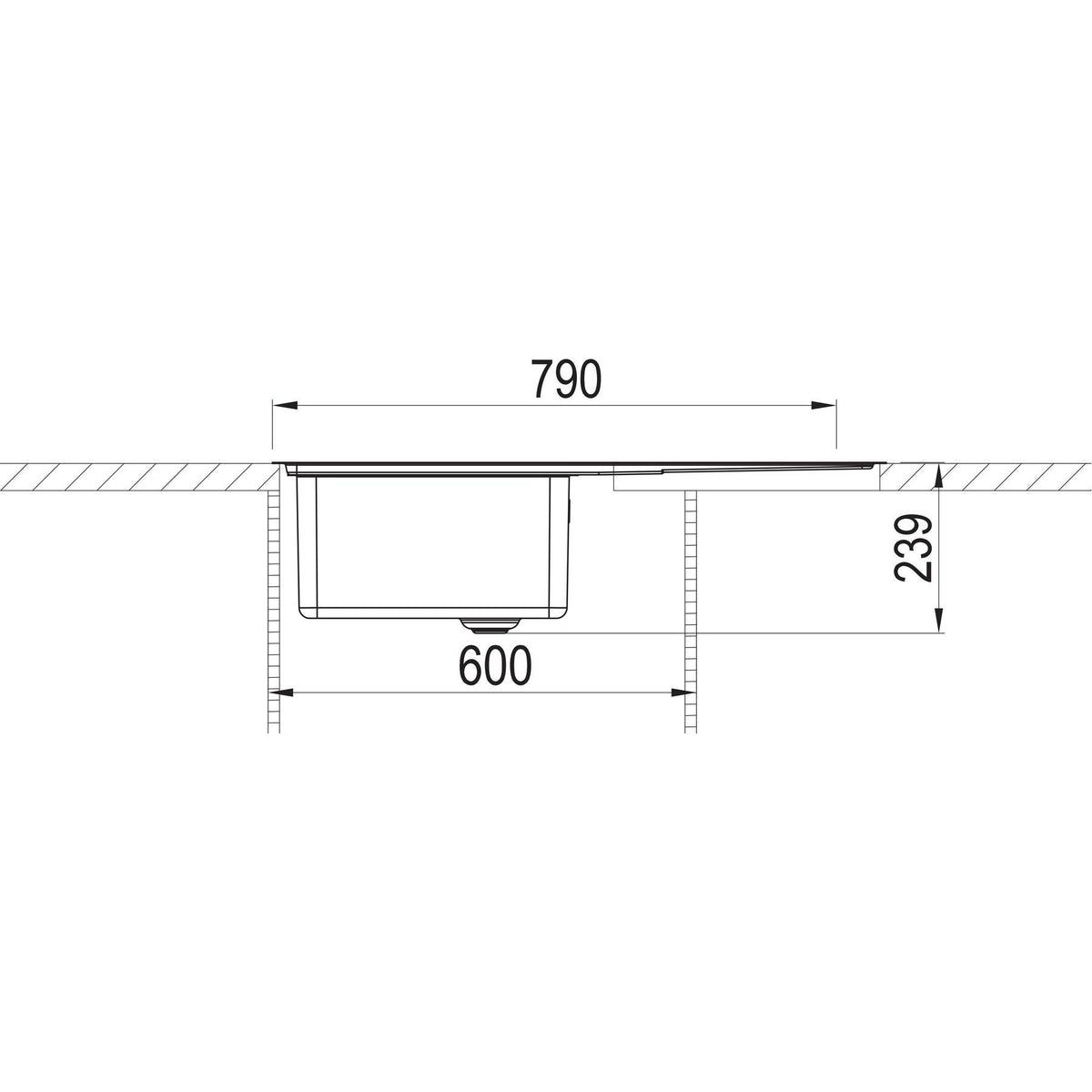 RODI- Einbauspuele Una 86 N- Edelstahl- flaechenbuendiger Einbau moeglich Edelstahl 87282 87282