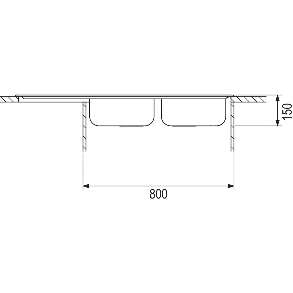 RODI- Einbauspuele mit 2 Becken Okio Line 116 Flat- Edelstahl 87116 87116