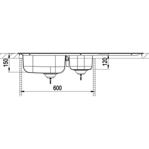 TEKA- Einbauspuele Princess 60- Edelstahl 87514 87514
