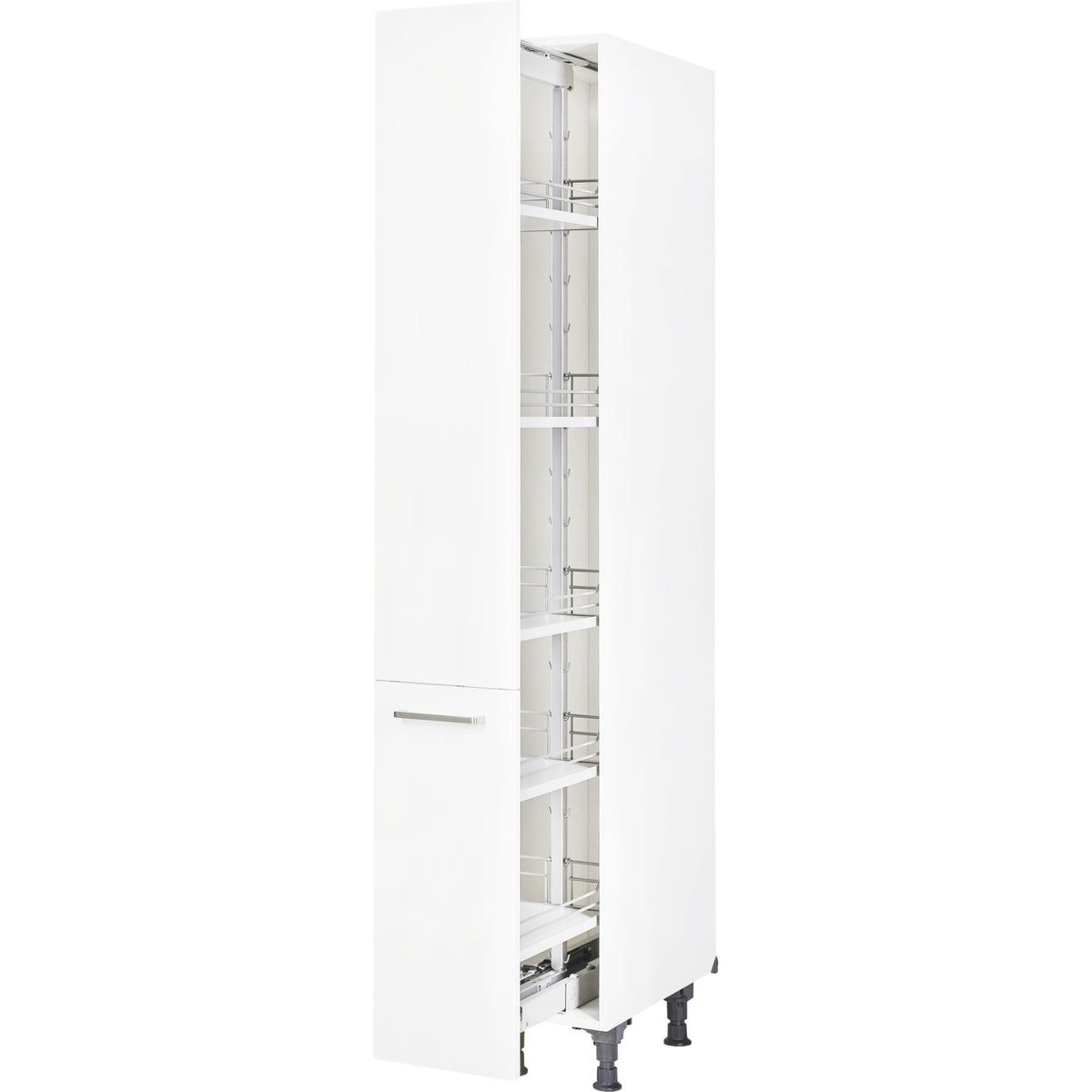 nobilia Apothekerschrank HDA30 Hochschrank Küchenschrank 30cm in Alpinweiß mit Soft-Close