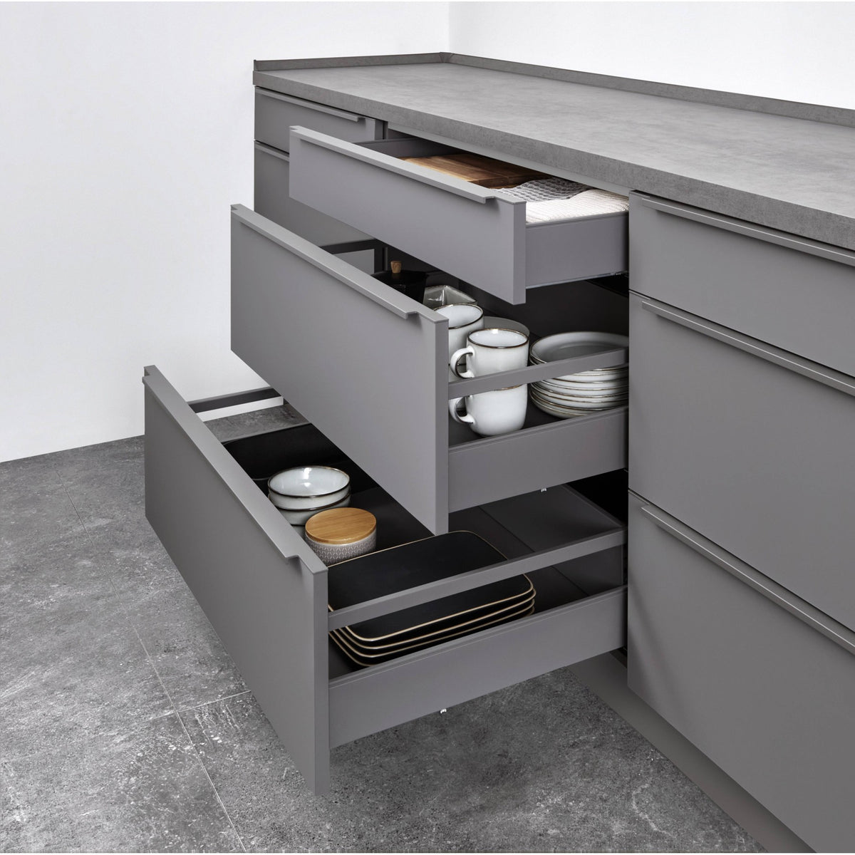 Auszug Schiefergrau Unterschrank 22050