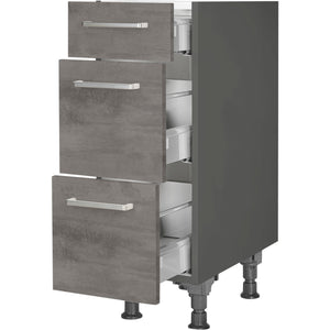 nobilia Auszugschrank UA30 30 cm Beton Schiefergrau Dunkel Anthrazit 889 Riva 371