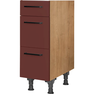 nobilia Auszugschrank UA30 30 cm Dunkel Rot Rostrot Ultra Matt 963 Easytouch 945