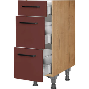 nobilia Auszugschrank UA30 30 cm Dunkel Rot Rostrot Ultra Matt 963 Easytouch 945