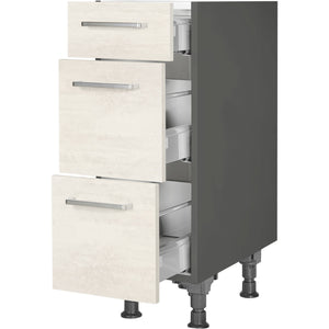 nobilia Auszugschrank UA30 30 cm Weiss Beton Grau Beige 891 Riva 371