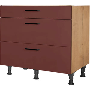 nobilia Auszugschrank UA90 90 cm Dunkel Rot Rostrot Ultra Matt 963 Easytouch 945