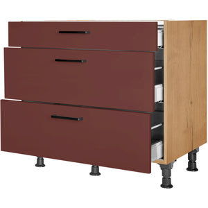 nobilia Auszugschrank UA90 90 cm Dunkel Rot Rostrot Ultra Matt 963 Easytouch 945