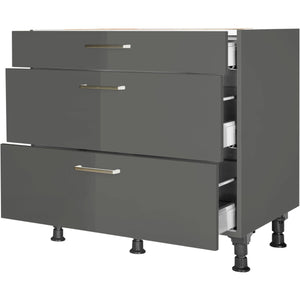 nobilia Auszugschrank UA90 90 cm Schiefergrau Dunkel Anthrazit Hoch glanz 453 Flash 648