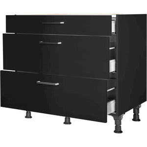 nobilia Auszugschrank UA90 90 cm Schwarz super matt 340 Touch 317