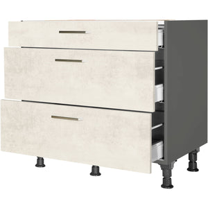 nobilia Auszugschrank UA90 90 cm Weiss Beton Grau Beige 891 Riva 371