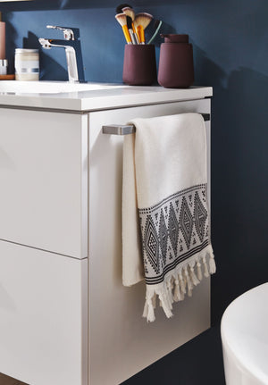 nobilia Waschtischunterschrank Set mit einem Sideboard Spiegel und Waschtisch in Alpinweiß