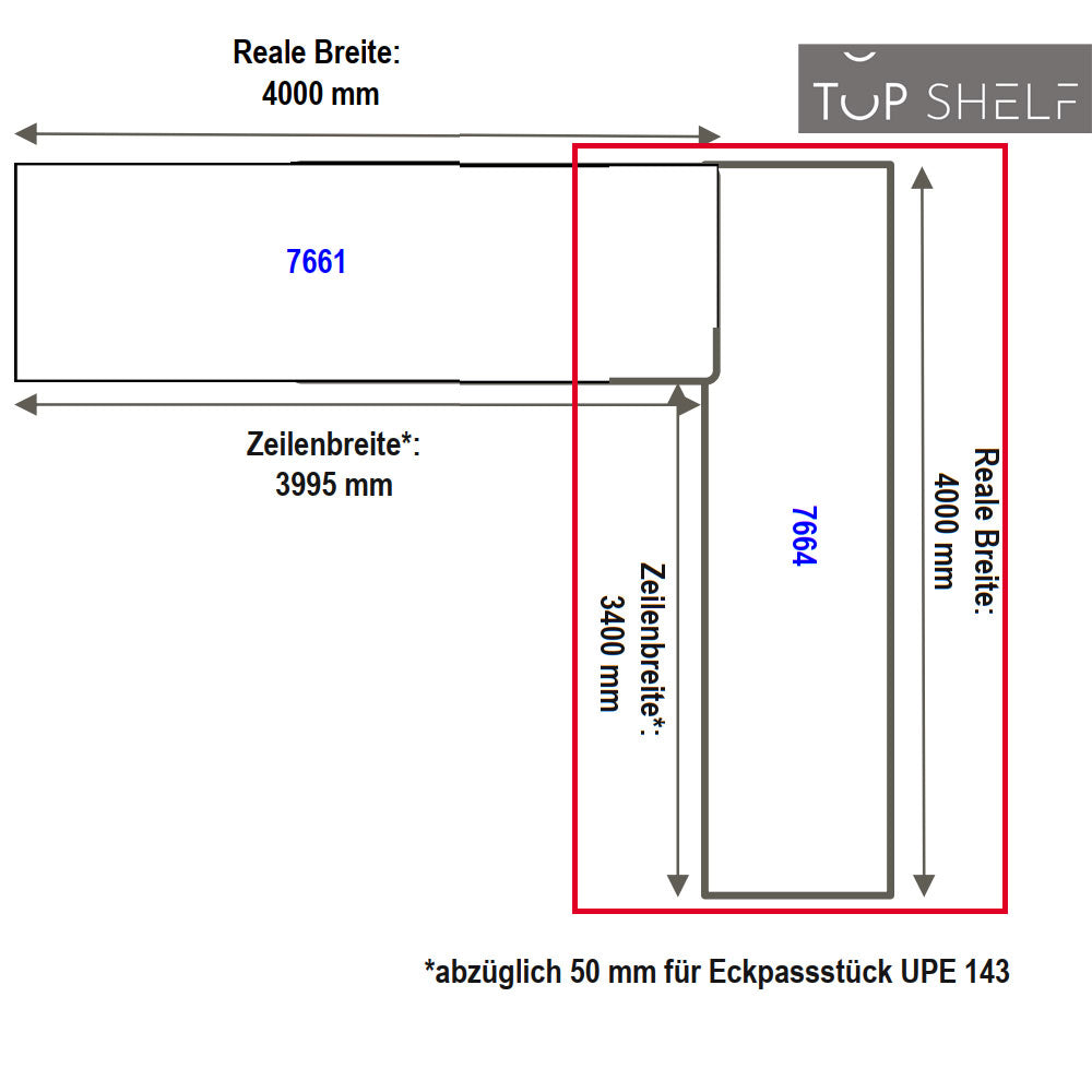 nobilia Eck-Arbeitsplatte APDEE400-60E 400cm nobilia elements L-Küche Arbeitsplatte Konfigurieren