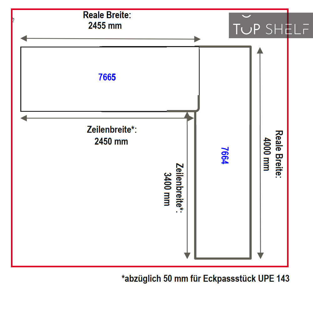 nobilia Eck-Arbeitsplatte APEW246-60E APEE400-60E 245cm 400cm nobilia elements L-Küche Arbeitsplatte Konfigurieren