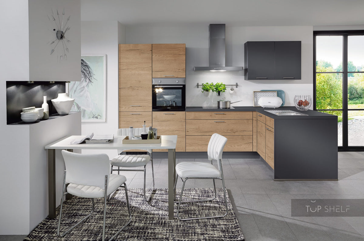 nobilia Eckküche Structrua 405 Eiche Sierra 355 x 190 cm moderne Küche mit oder ohne Elektrogeräte