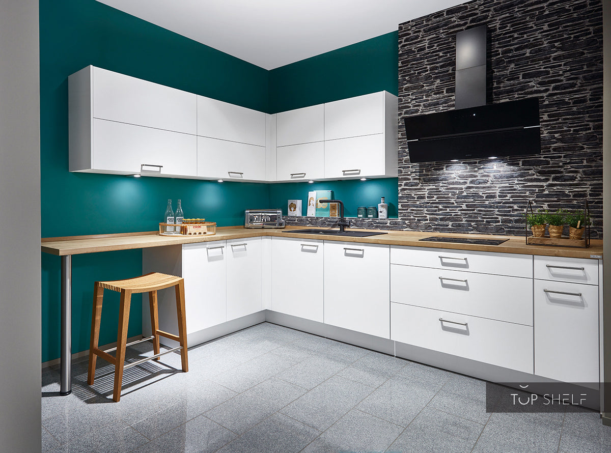 nobilia Einbauküche L-Küche München 430 cm in Weiß komplett mit Geräten online kaufen