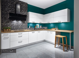 nobilia Einbauküche L-Küche München 430 cm in Weiß komplett mit Geräten