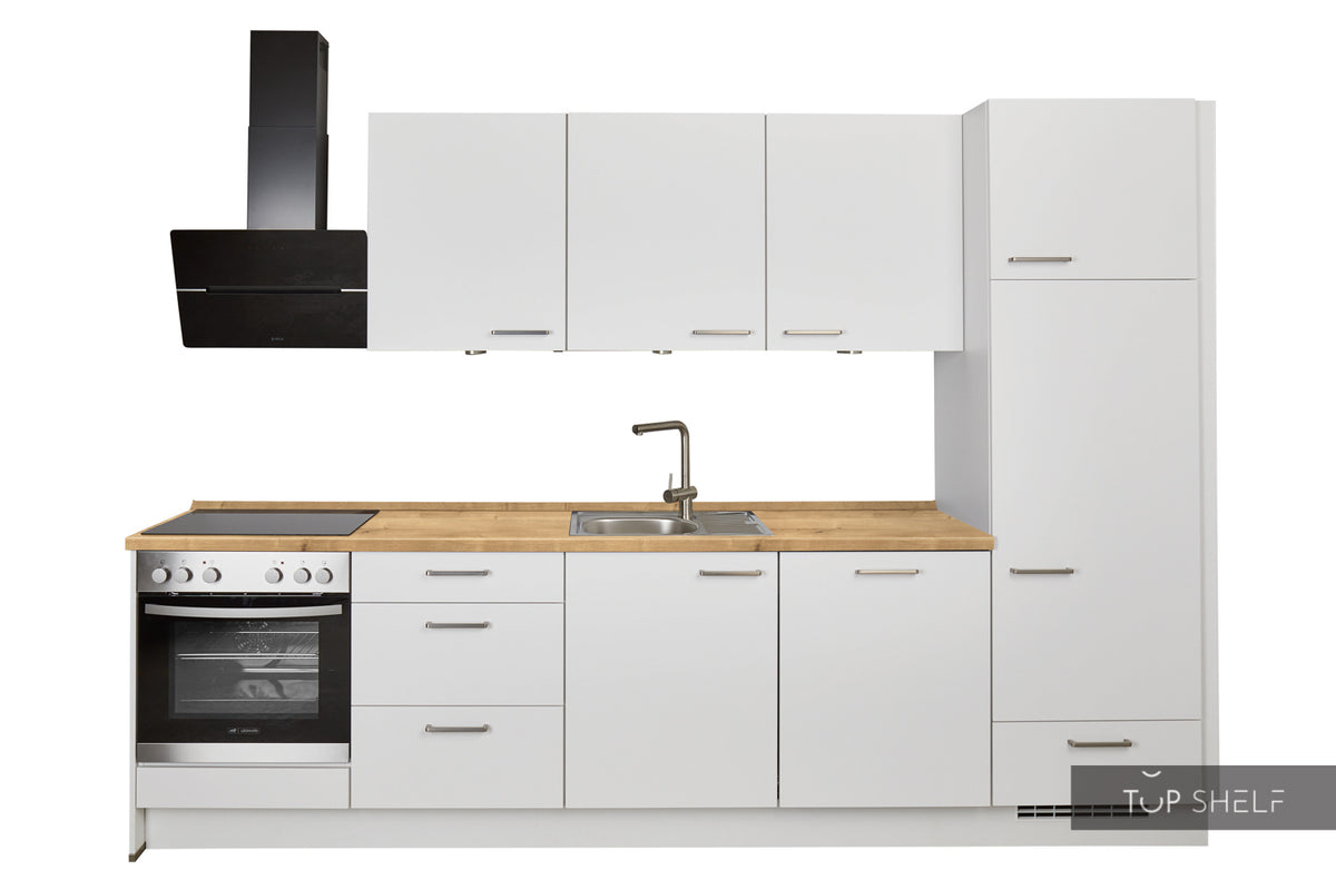 nobilia Einbauküche Nürnberg  mit Arbeitsplatte im Dekor Eiche Provence