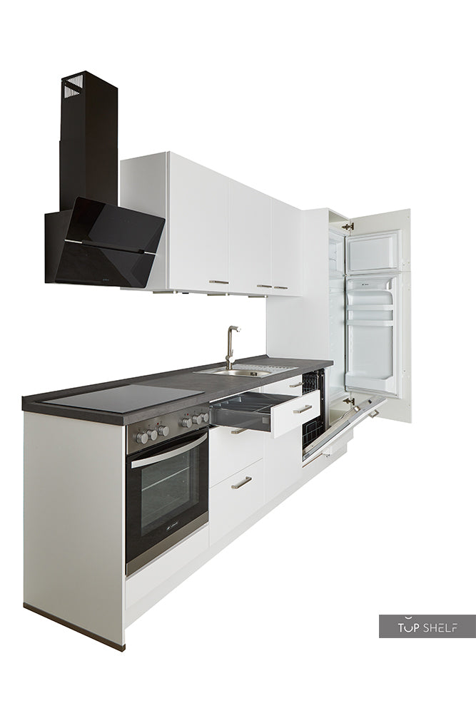 nobilia Einbauküche Nürnberg 300 cm komplett mit Einbauherd und Glaskeramik Kochfeld