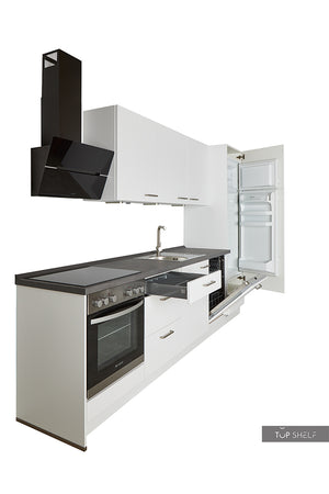 nobilia Einbauküche Nürnberg 300 cm komplett mit Einbauherd und Glaskeramik Kochfeld