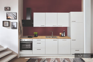 nobilia Einbauküche Nürnberg  mit Arbeitsplatte im Dekor 354 Eiche Provence