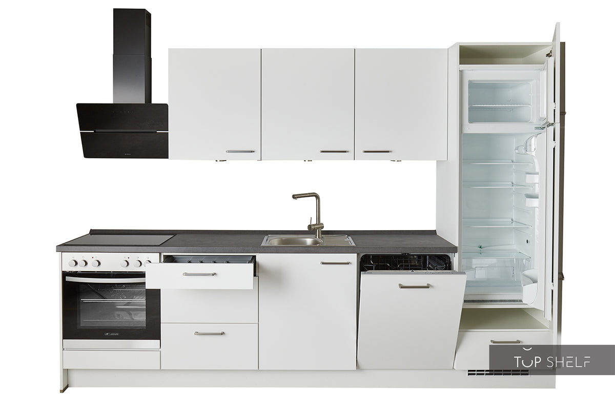 nobilia Einbauküche Nürnberg mit Kühl-Gefrierkombination und Vollintegriertem Geschirrspüler