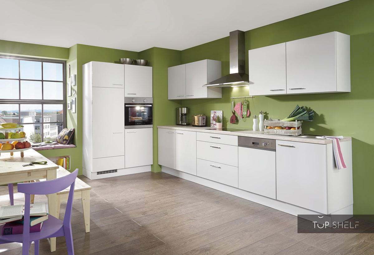 nobilia Einbauküche Speed 259 Seidengrau  320 + 120 cm  Küche Küchenzeile konfigurierbar komplett mit Elektrogeräten