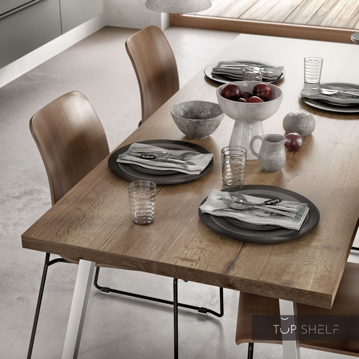 nobilia Esszimmer Speisezimmer Komplett Set 300 cm Touch 334 Schiefergrau supermatt