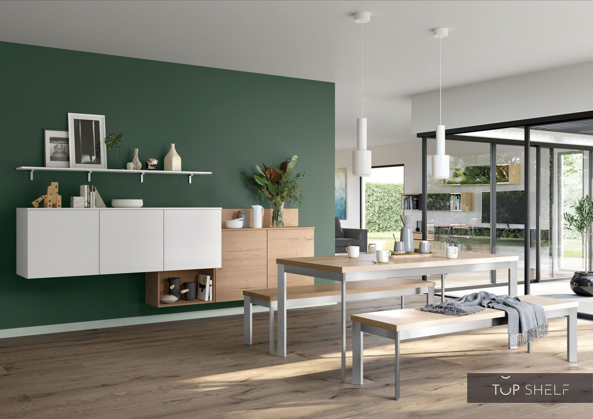 nobilia Esszimmer Speisezimmer Komplett Set 300 cm Touch 338 Seidengrau supermatt