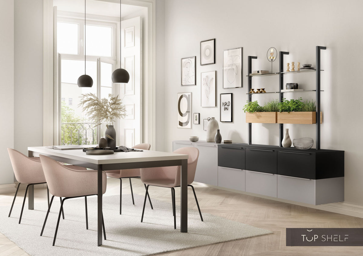 nobilia Esszimmer Speisezimmer Komplett Set 303 cm Touch 341 Steingrau supermatt