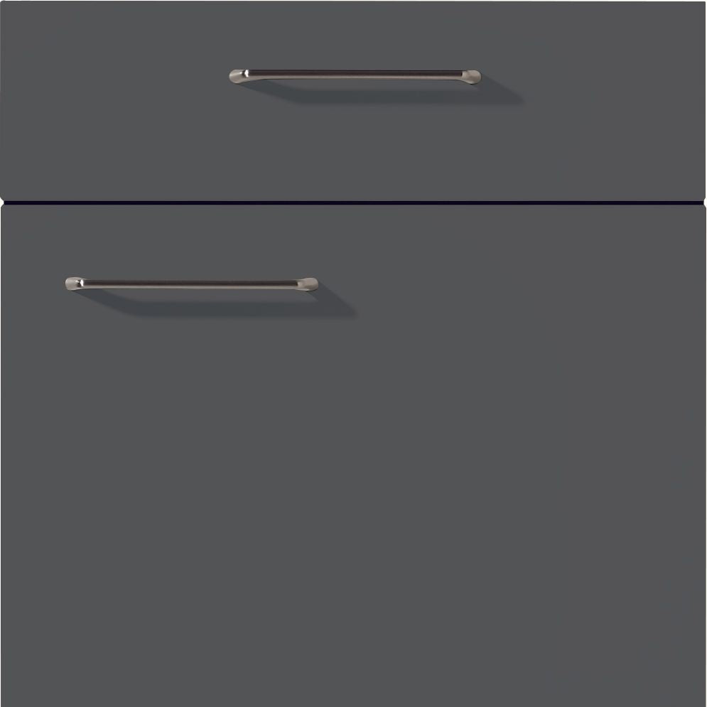 nobilia Küchen Frontüren Muster, Frontmuster - 648 Flash Lacklaminat Schiefergrau Hochglanz 453 Möbelfront