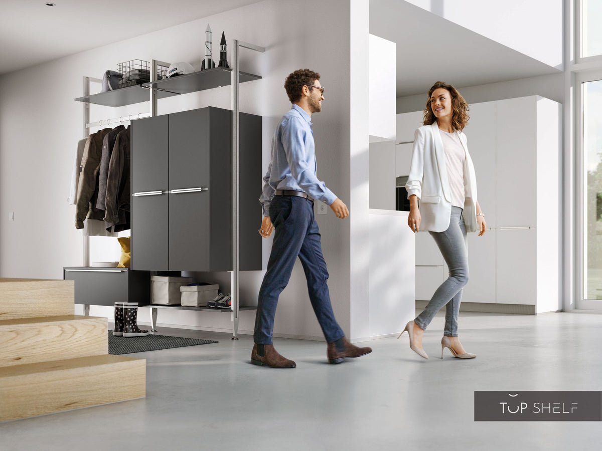 nobilia Garderobe Set Flurgarderobe 139 cm Touch 334 Schiefergrau supermatt