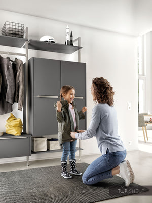 nobilia Garderobe Set Flurgarderobe 139 cm Touch 334 Schiefergrau supermatt