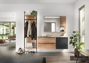 nobilia Garderobe Set Flurgarderobe 220 cm STRUCTURA 405 Eiche Sierra Nachbildung