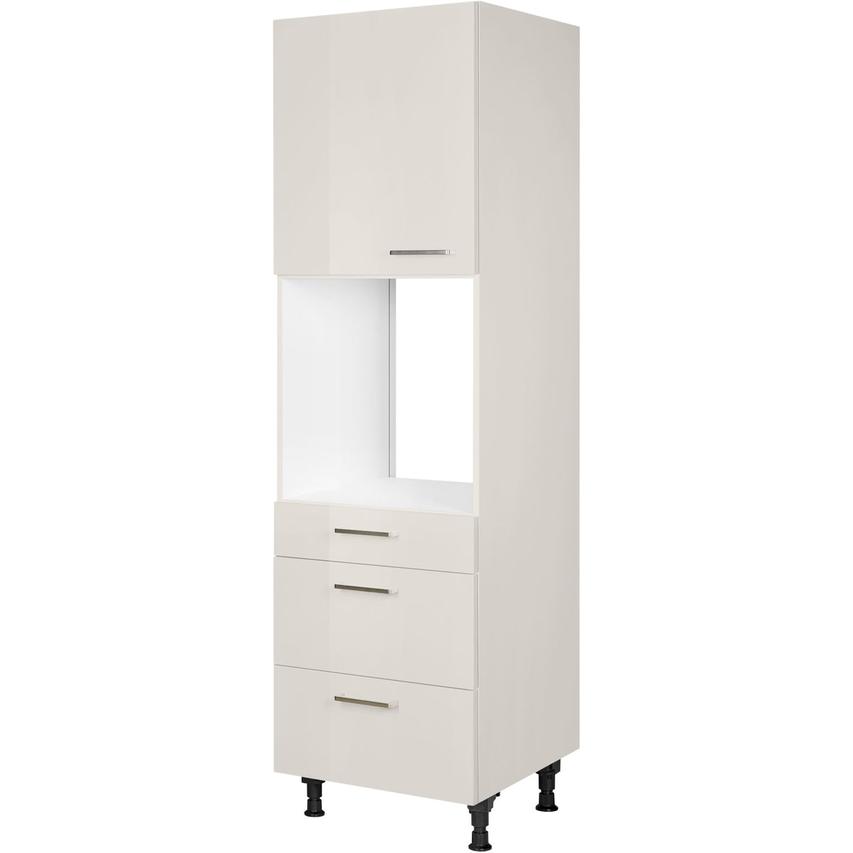 nobilia Geräte Umbau Backofen GOS2A 1 60 cm Hell Grau Seiden grau Hoch Glanz 455 Flash 648