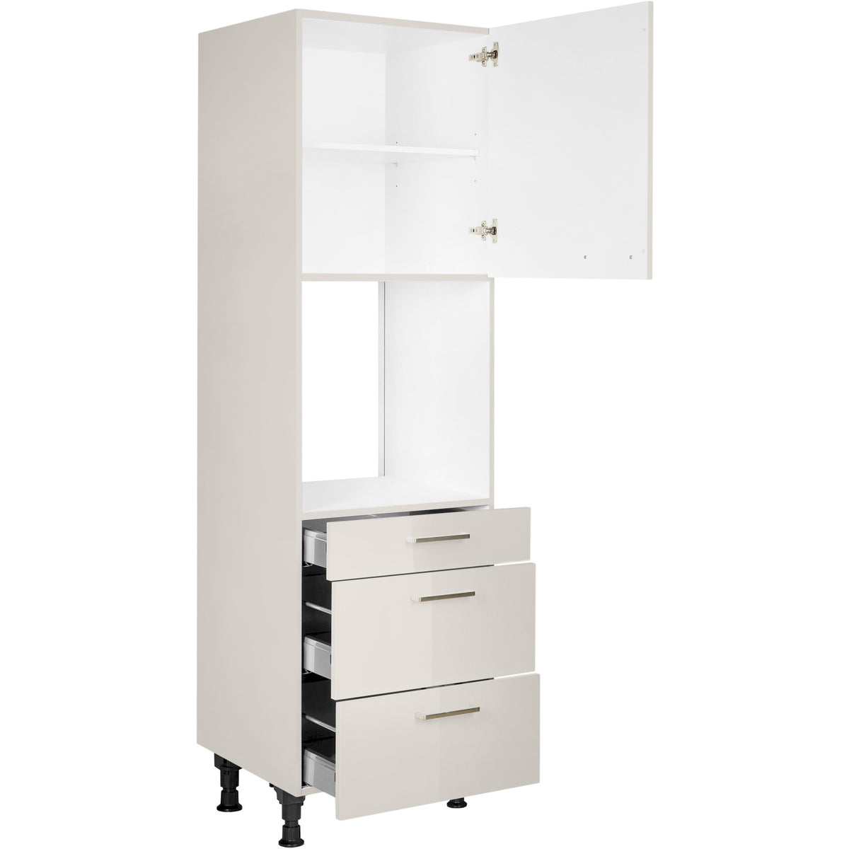 nobilia Geräte Umbau Backofen GOS2A 1 60 cm Hell Grau Seiden grau Hoch Glanz 455 Flash 648