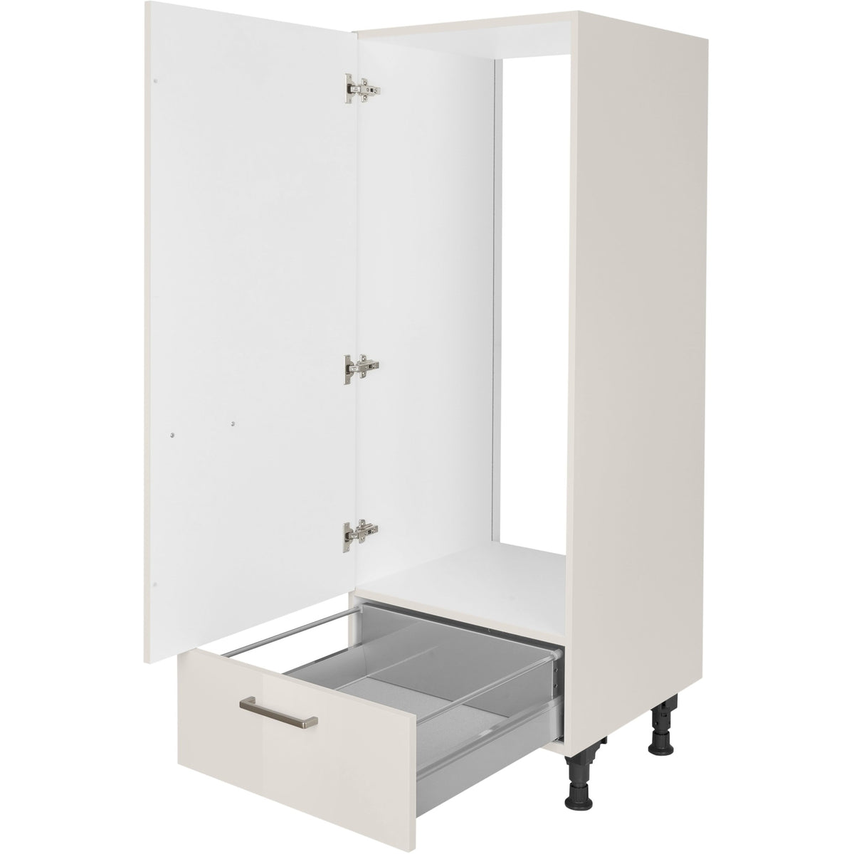 nobilia Geräte Umbau Kühlautomat G123S 60 cm Hell Grau Seiden grau Hoch Glanz 455 Flash 648