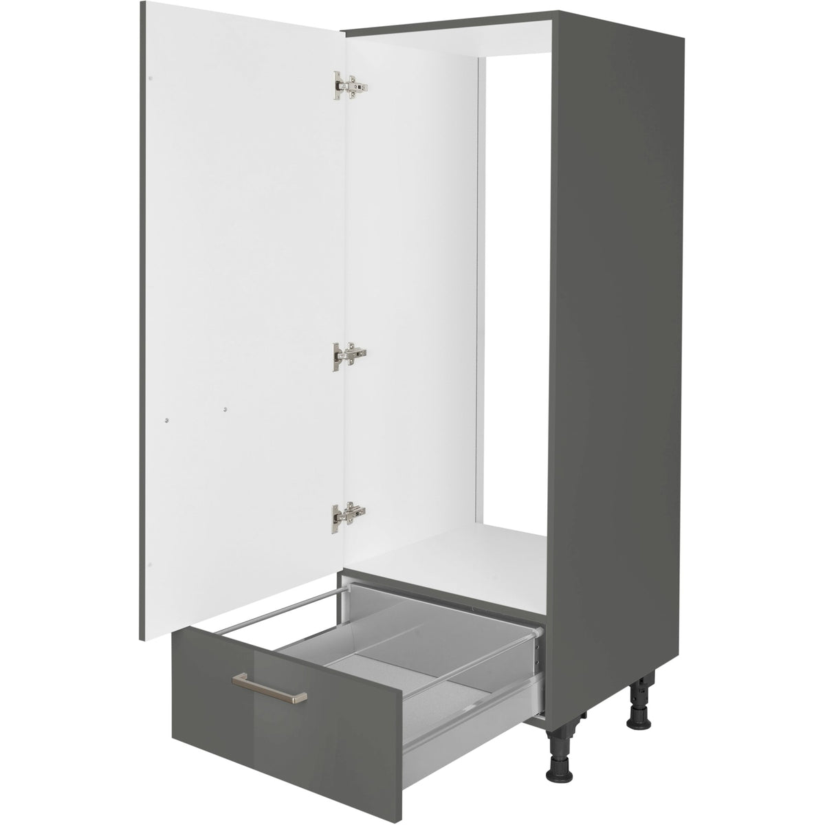 nobilia Geräte Umbau Kühlautomat G123S 60 cm Schiefergrau Dunkel Anthrazit Hoch glanz 453 Flash 648