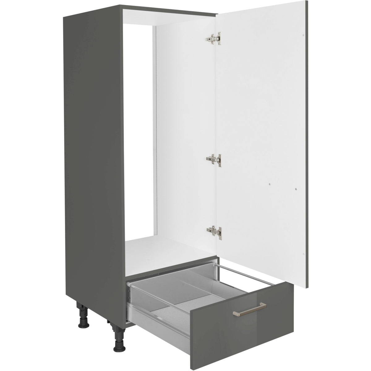 nobilia Geräte Umbau Kühlautomat G123S 60 cm Schiefergrau Dunkel Anthrazit Hoch glanz 453 Flash 648