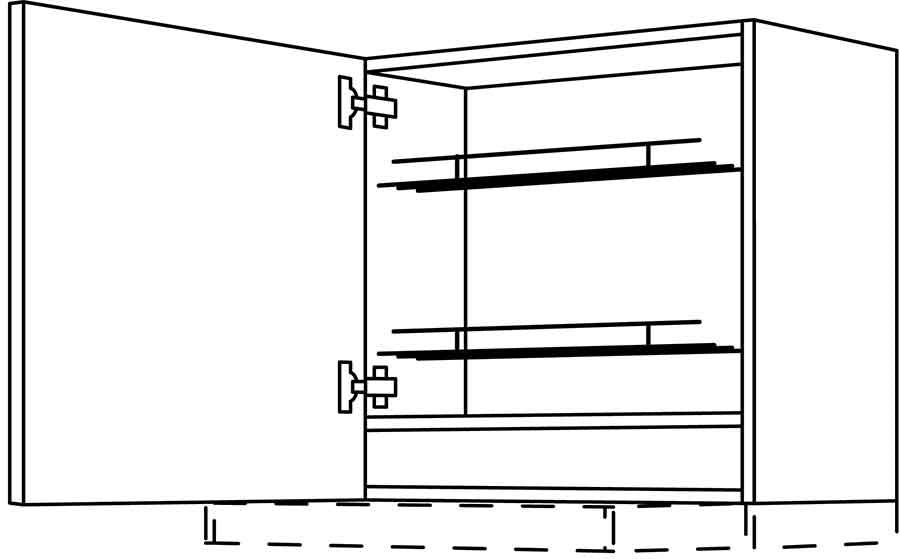 nobilia armario de pared para campanas extractoras planas WDAF60-2 60 cm