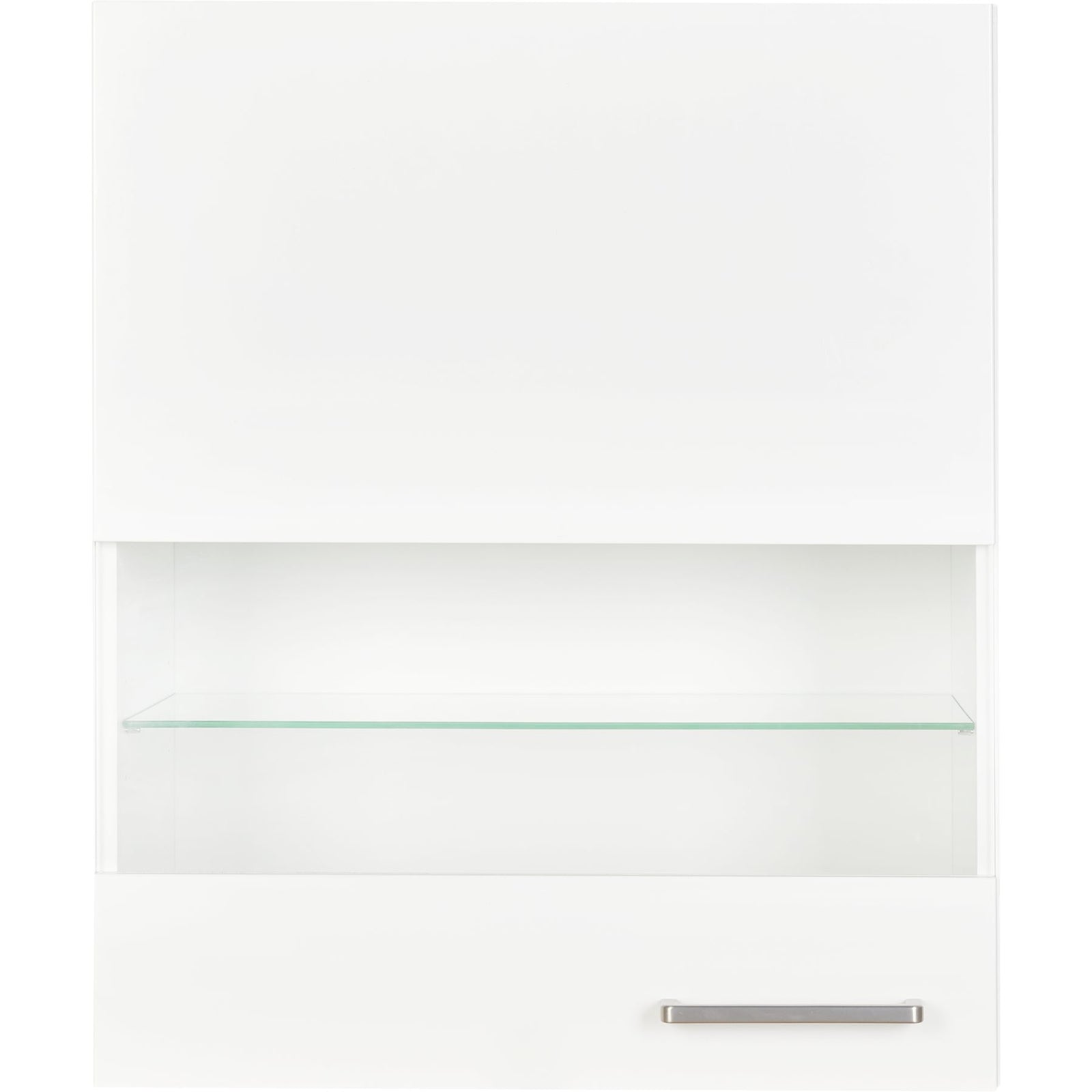 nobilia Glashängeschrank 60 cm Segmentglastür Hängeschrank Alpinweiß & Klarglas WGLS60