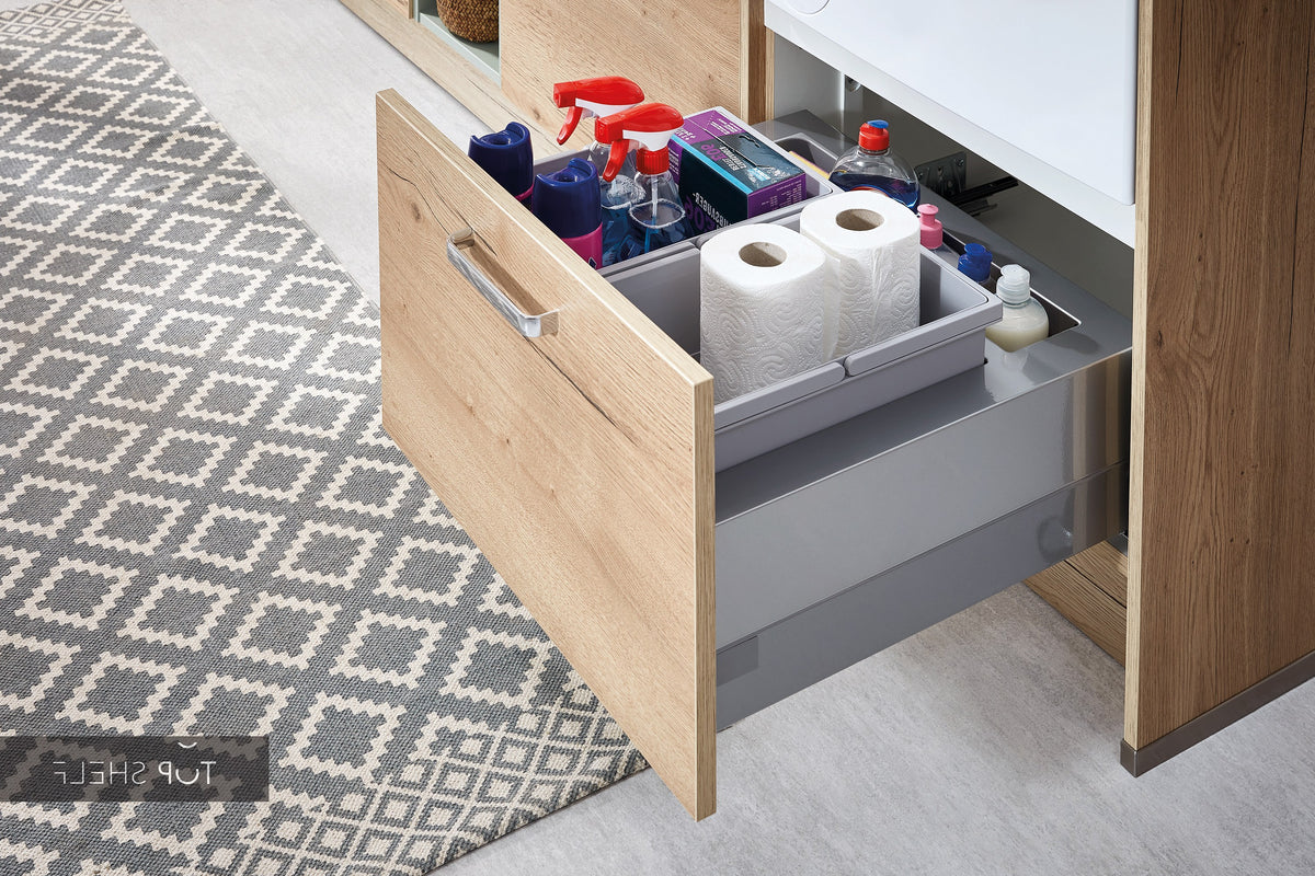 nobilia Hauswirtschaftsraum Structura 405 Eiche Sierra Nachbildung 270 + 240 cm Stauraum spiegelverkehrt