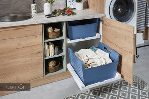 nobilia Hauswirtschaftsraum Structura 405 Eiche Sierra Nachbildung 270 + 240 cm Wäschekorb spiegelverkehrt