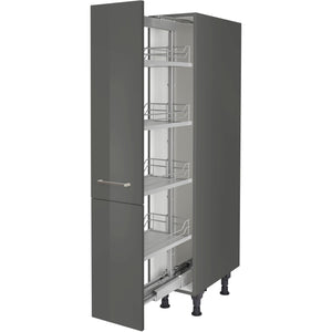 nobilia Highboard Apothekerschrank HA30 30 cm Schiefergrau Dunkel Anthrazit Hoch glanz 453 Flash 648