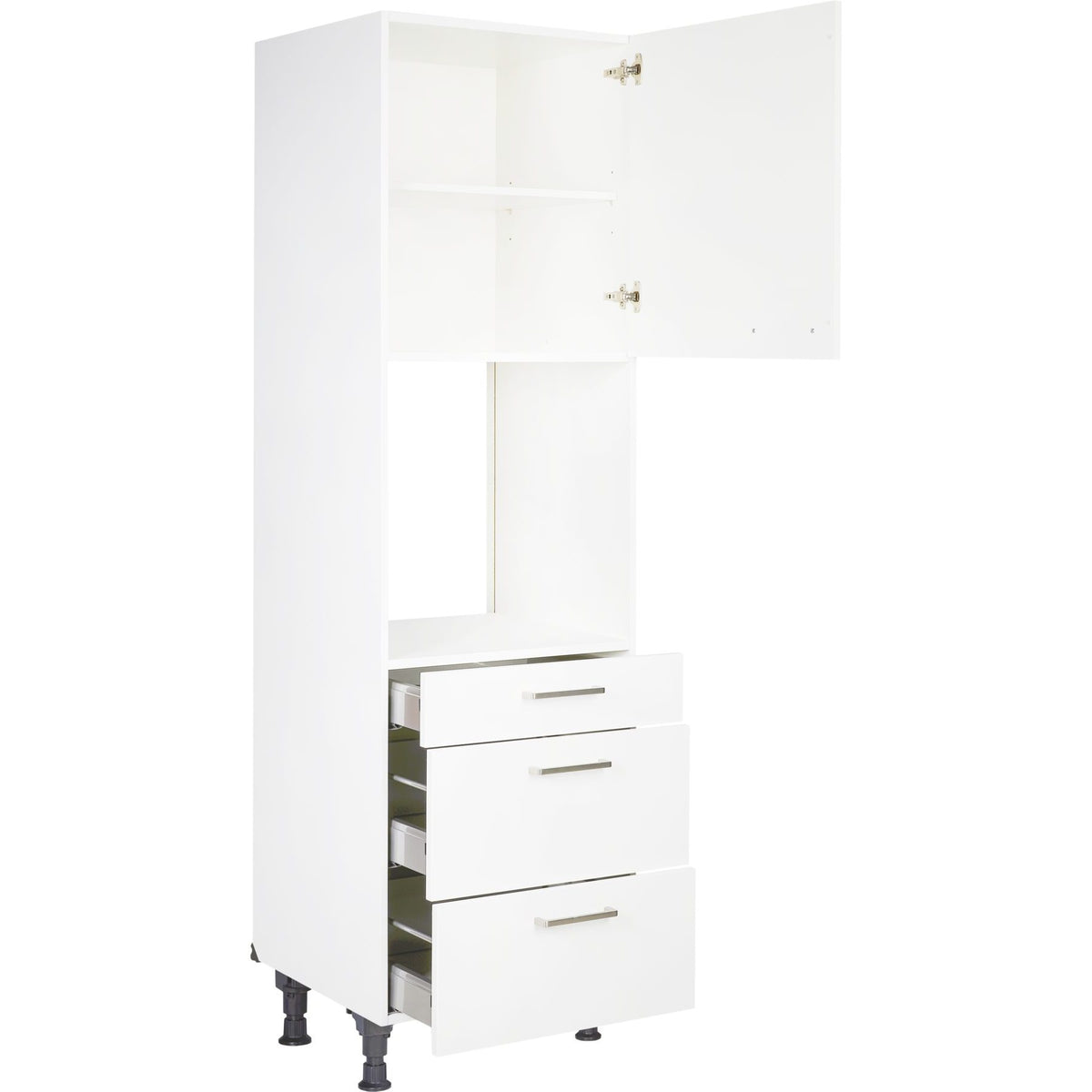 nobilia Hochschrank für Backofen und Mikrowelle GOS2A-1 60cm 1 Schublade, 2 Auszüge, 1 Tür rechts