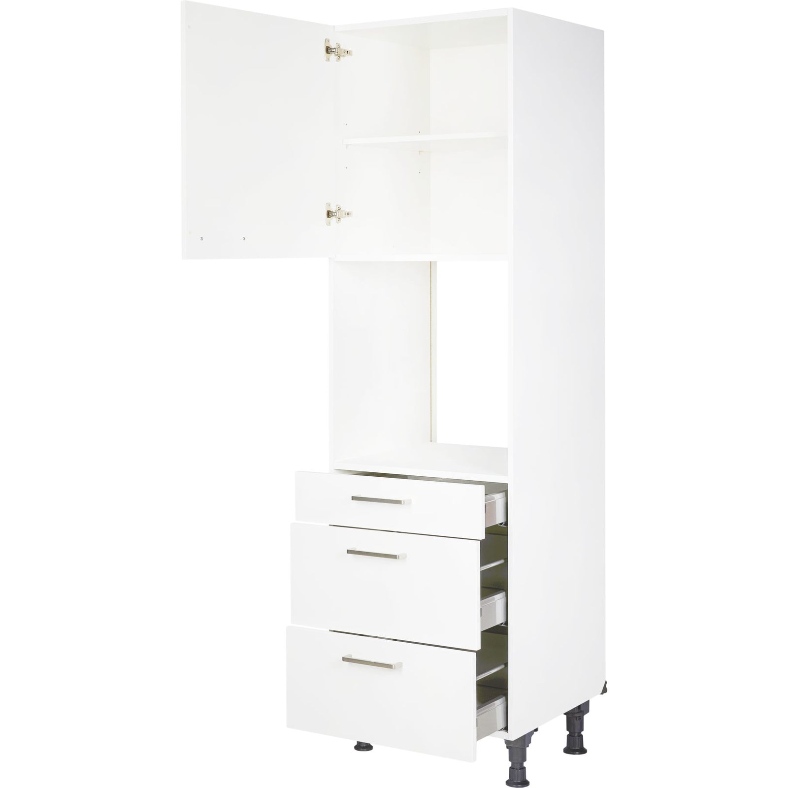 nobilia Hochschrank für Backofen und Mikrowelle GOS2A-1 60cm 1 Schublade, 2 Auszüge, 1 Tür links