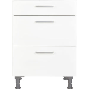 nobilia Kochstellenschrank KS2A 60, 1 Schublade, Distanzboden für Kochfeld, 2 Auszüge, Weiß