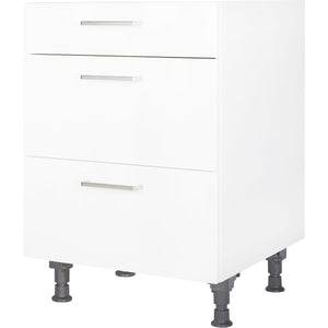 nobilia Kochstellenschrank KS2A 60, 1 Schublade, Distanzboden für Kochfeld, 2 Auszüge, alpinweiß matt